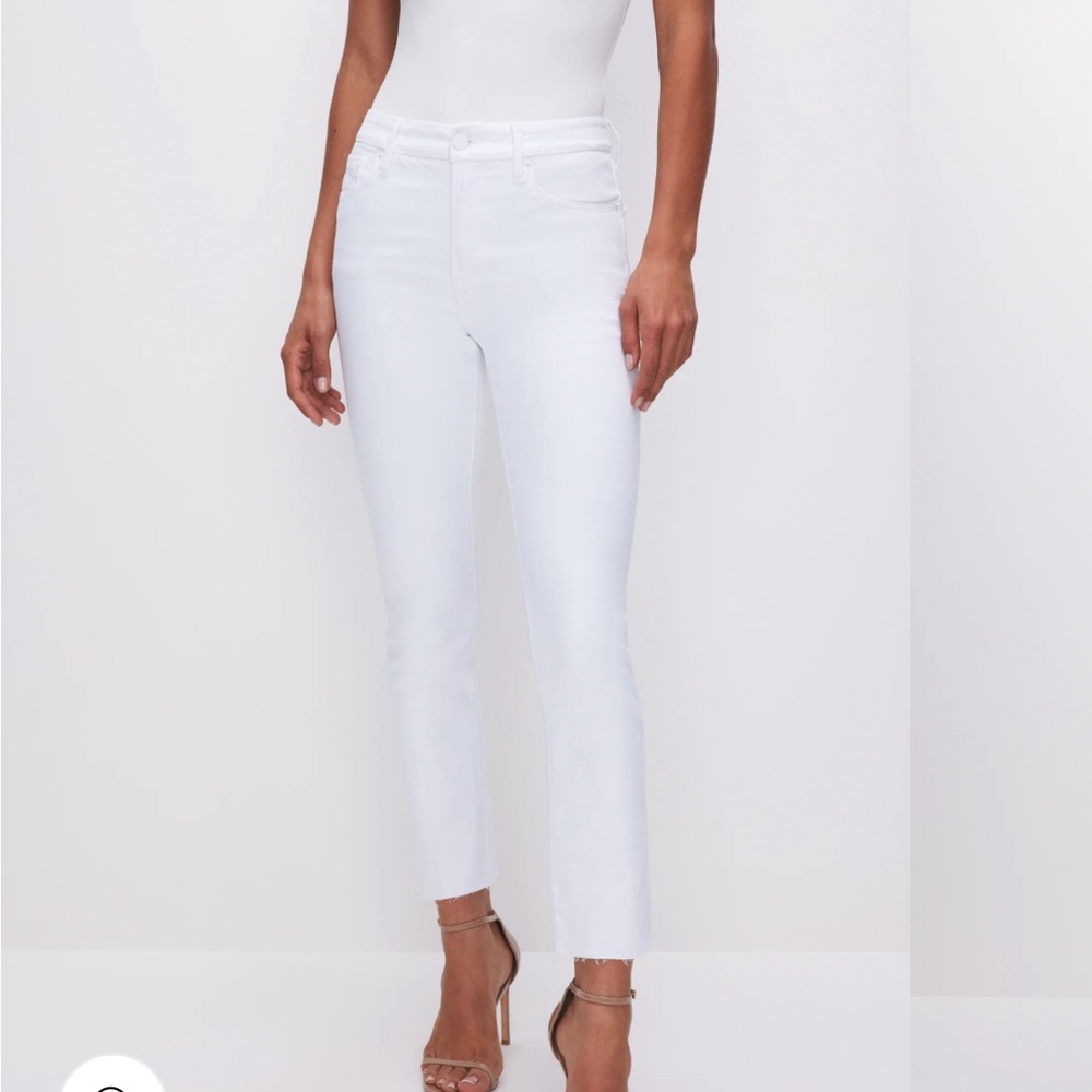 Good American Good Legs Crop White Jeans